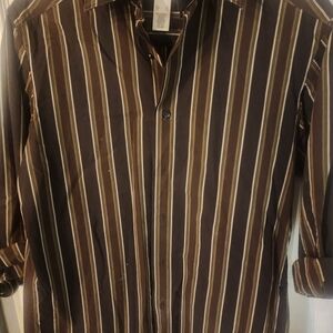 Men's Brown Striped Shirt